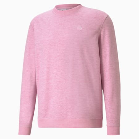 PUMA x ARNOLD PALMER Crew Neck Men's Golf Sweater, Pale Pink Heather, small