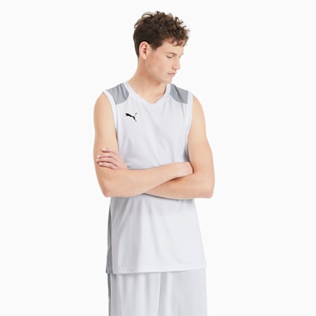 Men's Basketball Game Jersey, Puma White-Quarry, small