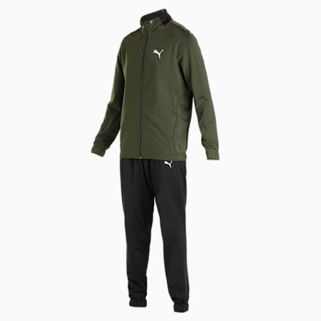 Men's Cricket Tracksuit, Forest Night-PUMA Black, small-IND