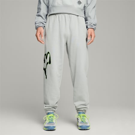 PUMA x PERKS AND MINI Graphic Sweatpants, Flat Light Gray, small-PHL