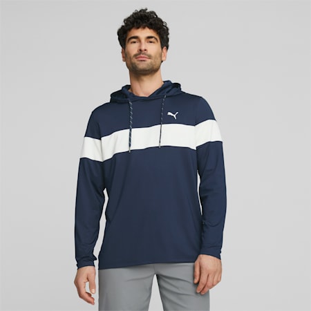 Mattr Colorblock Golfhoodie Herren, Navy Blazer-Bright White, small