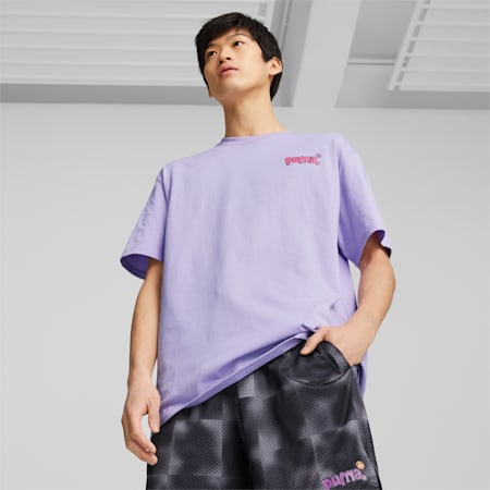 푸마 X 벤자민 그래픽 티셔츠/PUMA X 8ENJAMIN Graphic Tee, Vivid Violet, small-KOR