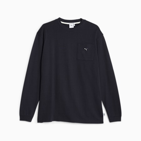 MMQ Service Line Long-Sleeve Unisex Tee, New Navy, small-AUS