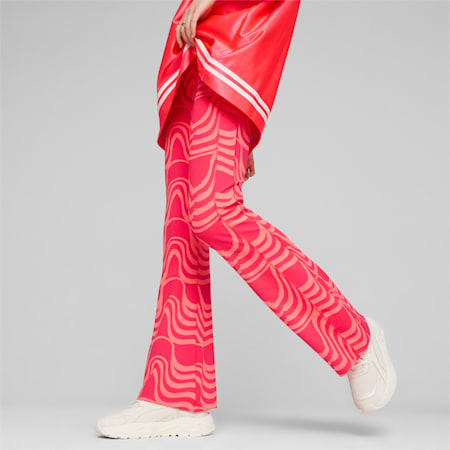 WINTER RINK T7 Women's Pattern Pants, Electric Blush, small-AUS
