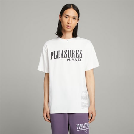 PUMA x PLEASURES Typo Men's Tee, PUMA White, small-AUS