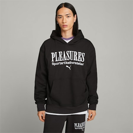 PUMA x PLEASURES Men's Hoodie, PUMA Black, small-SEA