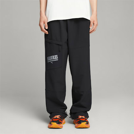 PUMA x PLEASURES Men's Cargo Pants, PUMA Black, small-SEA