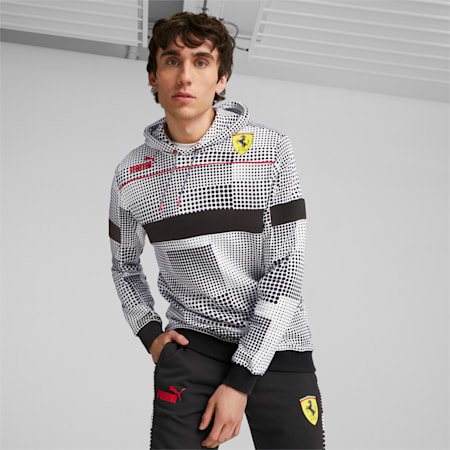 Scuderia Ferrari Race Camo SDS Men's Hoodie, PUMA Black-AOP, small-AUS