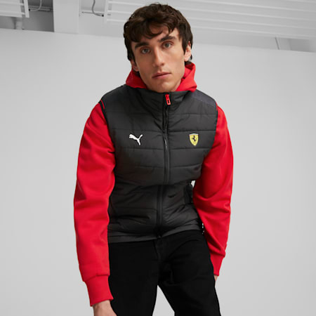 Scuderia Ferrari Race Men's Padded Vest, PUMA Black, small-AUS