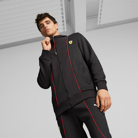 Scuderia Ferrari Race HDD Men's Sweat Jacket, PUMA Black, small-AUS