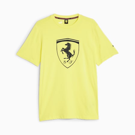 Scuderia Ferrari Race Big Shield Men's Motorsport Tee, Speed Yellow, small
