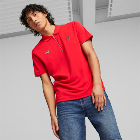 Scuderia Ferrari Style Polo, Rosso Corsa, small-PHL