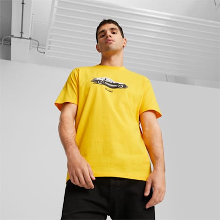 Porsche Legacy Motorsport T-shirt voor heren, Sport Yellow, small
