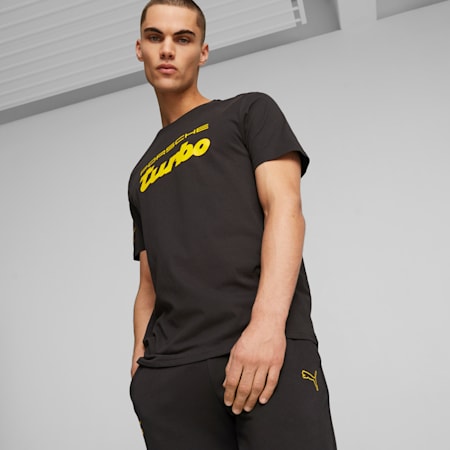 Porsche Legacy Men's Tee, PUMA Black, small-AUS