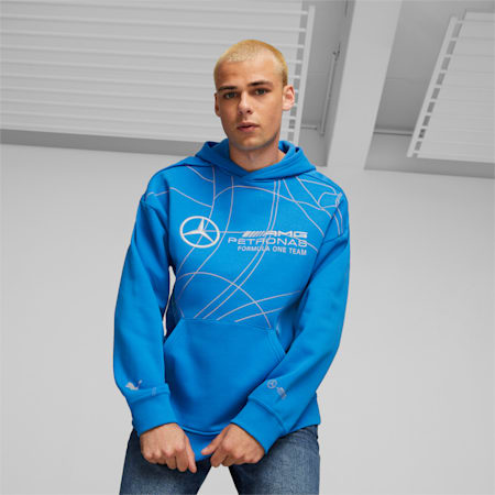 Mercedes-AMG PETRONAS Statement Men's Motorsport Sweatshirt, Ultra Blue, small