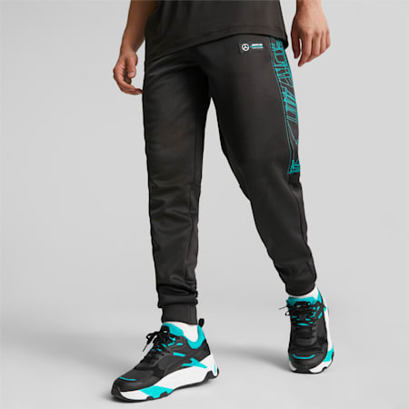 Mercedes-AMG PETRONAS Men's MT7 Regular Motorsport Track Pants, PUMA Black, small-IDN