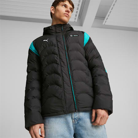 Mercedes-AMG PETRONAS MT7 Ecolite Men's Padded Jacket, PUMA Black, small-AUS