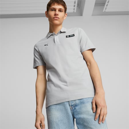 Mercedes-AMG PETRONAS Men's Motorsport Polo, Mercedes Team Silver, small-THA