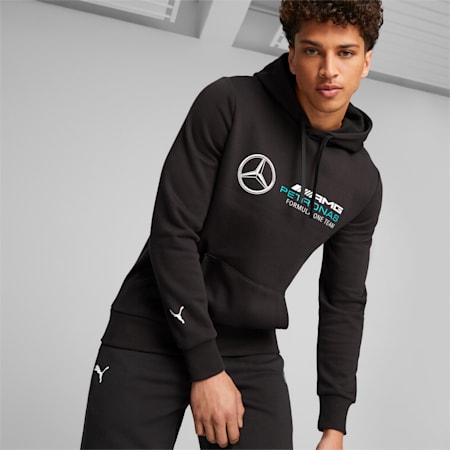 Mercedes-AMG PETRONAS Men's Motorsport Hoodie, PUMA Black, small-AUS