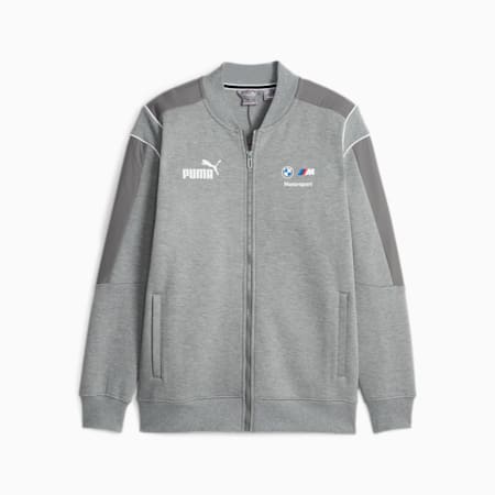 BMW M Motorsport Men's MT7 Sweat Jacket, Medium Gray Heather, small-THA