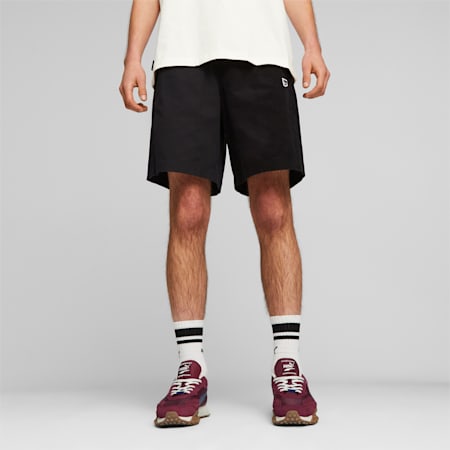 Downtown Men's Relaxed Corduroy Shorts, PUMA Black, small-SEA