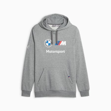 BMW M Motorsport Men's Fleece Hoodie, Medium Gray Heather, small