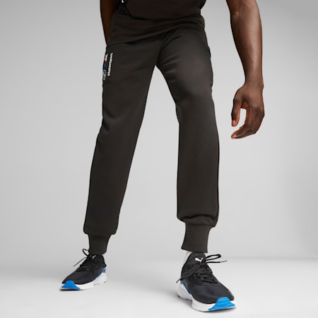 BMW M Motorsport ESS Men's Fleece Pants, PUMA Black, small-AUS