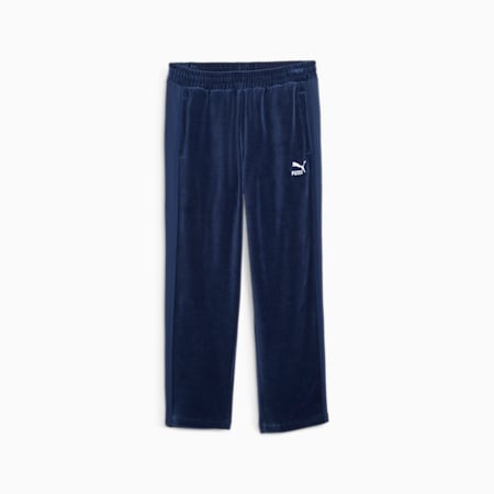 T7 Men's Velour Track Pants, Persian Blue, small-PHL