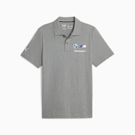 BMW M Motorsport Men's Polo, Medium Gray Heather, small-NZL