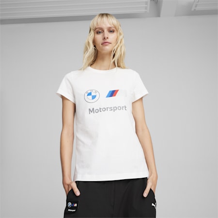 Camiseta con logotipo BMW M Motorsport Essentials para mujer, PUMA White, small