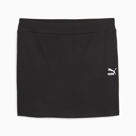 Classics Women's Ribbed Skirt, PUMA Black, small-AUS