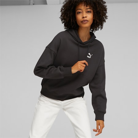 CLASSICS Women's Oversized Hoodie, PUMA Black, small-PHL