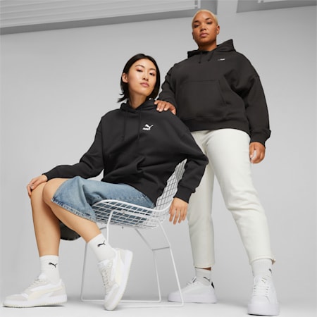 Damska bluza z kapturem CLASSICS o kroju oversize, PUMA Black, small