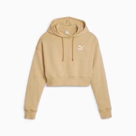 Classics Women's Cropped Hoodie, Sand Dune, small-PHL