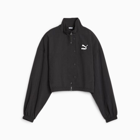 DARE TO Cropped Woven Jacket, PUMA Black, small-AUS