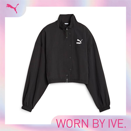 DARE TO Cropped Woven Jacket, PUMA Black, small-IDN