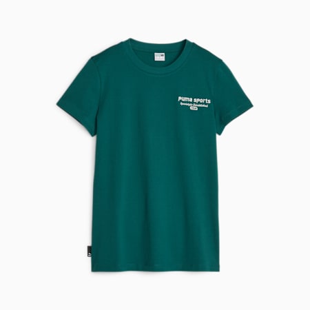 PUMA TEAM Women's Graphic Tee, Malachite, small-PHL