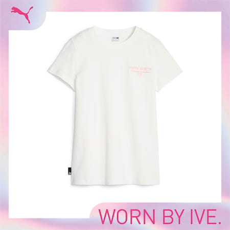 PUMA TEAM Women's Graphic Tee, Warm White, small-PHL