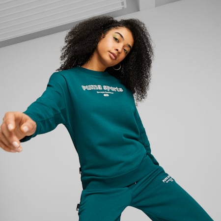 PUMA TEAM Women's Sweatshirt, Malachite, small-AUS