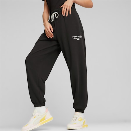 Beach Pants for Women Tear Away Warm Up Active Workout Tapered Sweat with  Pockets Long Trousers Black XL