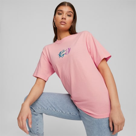 DOWNTOWN Women's Graphic Tee, Peach Smoothie, small-SEA