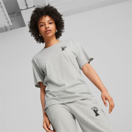 PUMA SQUAD Women's Tee, Light Gray Heather, small-AUS