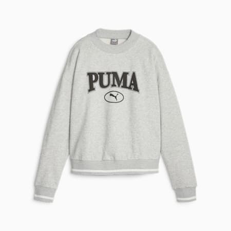 PUMA SQUAD Women's Sweatshirt, Light Gray Heather, small-AUS