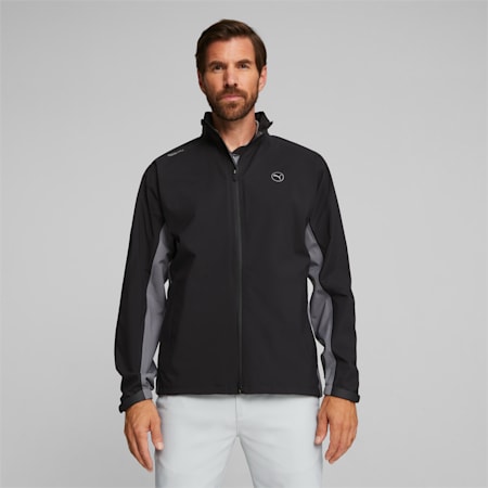 DRYLBL Men's Golf Rain Jacket, PUMA Black-Slate Sky, small