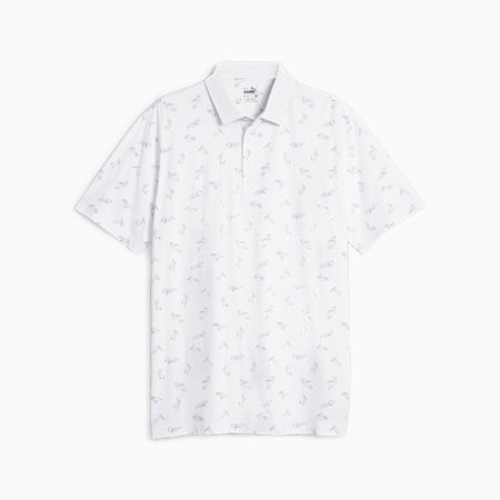 Męska golfowa koszulka polo CLOUDSPUN Echo, White Glow-Navy Blazer, small