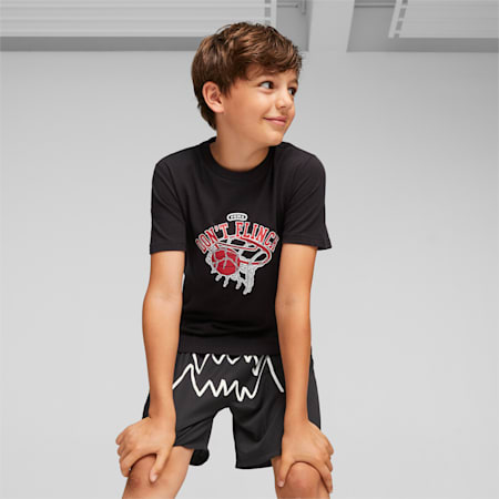 Basketball Graphic T-Shirt Jugendliche, PUMA Black, small