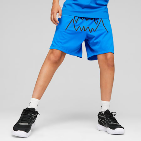 Basketball Jaws Shorts - Boys 8-16 years, Racing Blue, small-AUS