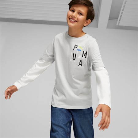 T-shirt à manches longues Classics FTR Baller Enfant et Adolescent, Ash Gray, small