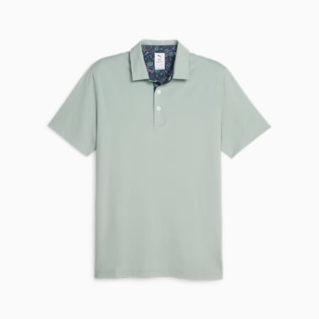 Puma x Liberty Solid Polo, Green Fog-Navy Blazer, small-KOR