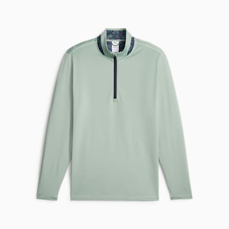 Puma x Liberty 1/4 Zip, Green Fog-Navy Blazer, small-KOR